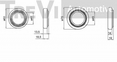 TREVI AUTOMOTIVE wb1277 -  Комплект подшипника ступицы колеса